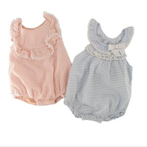 Baby Girl Romper Bundle Pink and Blue 0-3 months